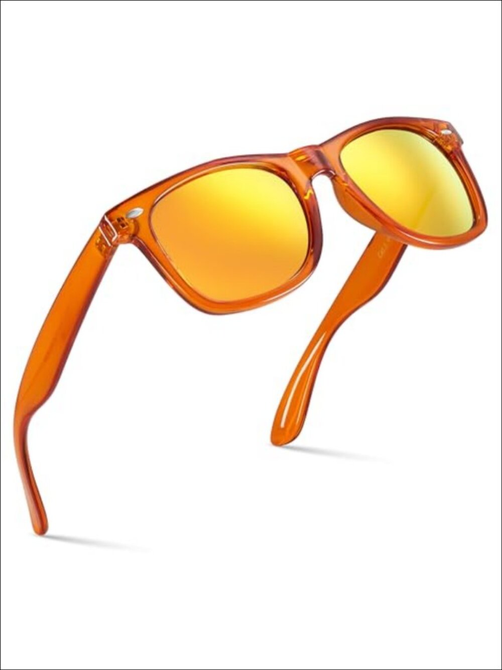 UV400 Mirrored Sunglasses Translucent Frame Square Retro
